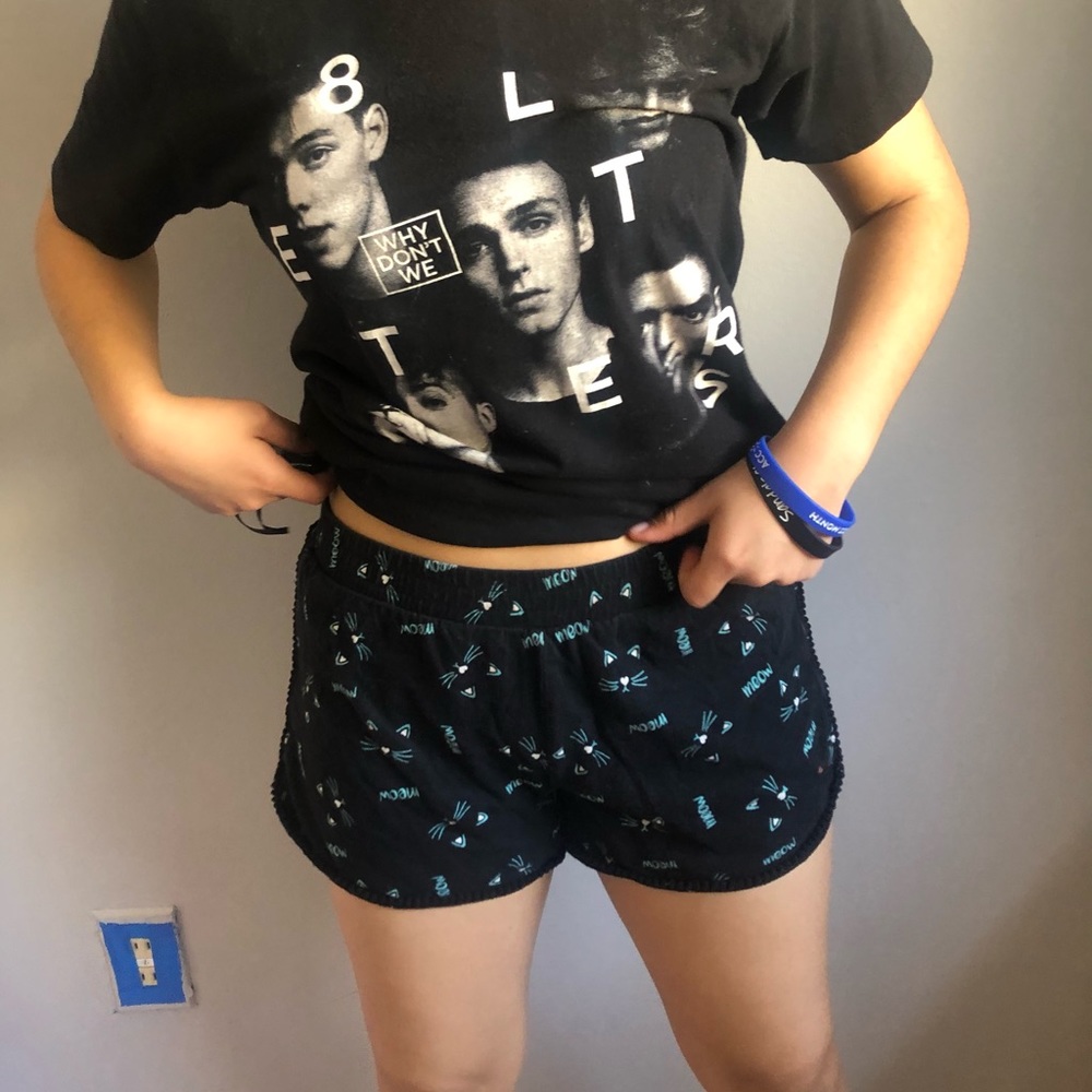 black cat shorts
